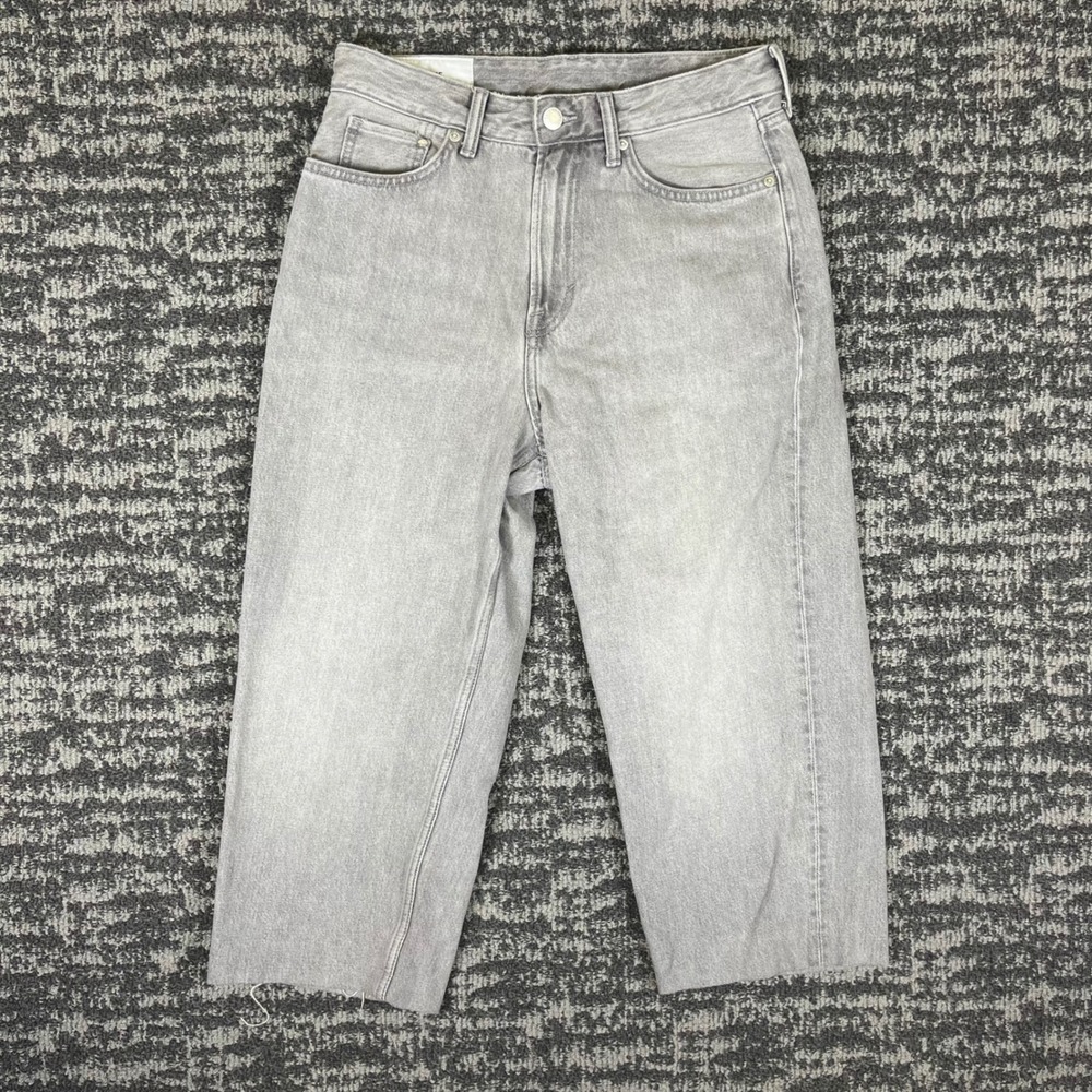H&M Loose Ample Jeans Mens 30x22 Grey Wide Leg Relaxed Fit Cotton Denim